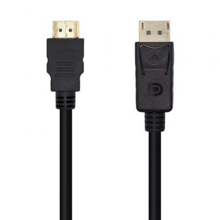 Cable Conversor Aisens A125-0461/ DisplayPort Macho - HDMI Macho/ Hasta 5W/ 2300Mbps/ 5m/ Preto
