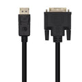 Cable Conversor Aisens A125-0463/ DisplayPort Macho - DVI Macho/ Hasta 5W/ 2300Mbps/ 3m/ Preto