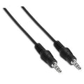 Cable Estéreo Aisens A128-0141/ Jack 3.5 Macho - Jack 3.5 Macho/ Hasta 0.1W/ 30cm/ Preto