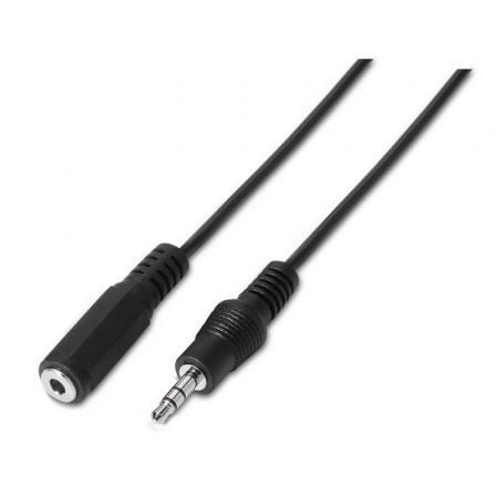 Cable Estéreo Aisens A128-0145/ Jack 3.5 Macho - Jack 3.5 Hembra/ Hasta 0.1W/ 1.5m/ Preto