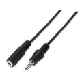 Cable Estéreo Aisens A128-0146/ Jack 3.5 Macho - Jack 3.5 Hembra/ Hasta 0.1W/ 3m/ Preto