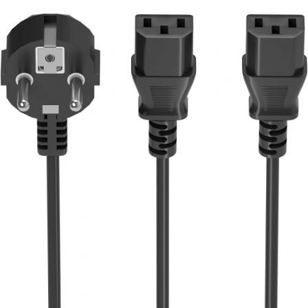 Cable Alimentación CPU Aisens A132-0865/ CEE7 Macho - 2x C13 Hembra/ 3m/ Preto