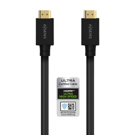 Cable HDMI 2.1 8K Aisens A150-0680/ HDMI Macho - HDMI Macho/ 5m/ Certificado/ Preto
