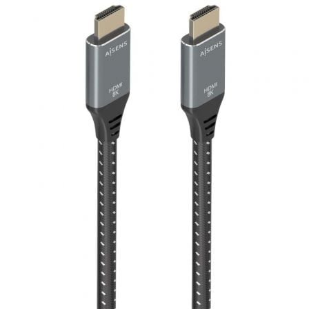 Cable HDMI 2.1 8K Aisens A150-0876/ HDMI Macho - HDMI Macho/ 5m/ Gris y Preto