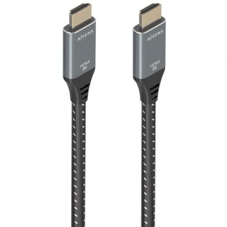 Cable HDMI 2.1 8K Aisens A150-0878/ HDMI Macho - HDMI Macho/ 10m/ Gris y Preto