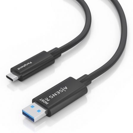 Cable USB 3.2 Tipo-C AOC Aisens A157-0925/ USB Tipo-C Macho - USB Macho/ 10Gbps/ 15m/ Preto