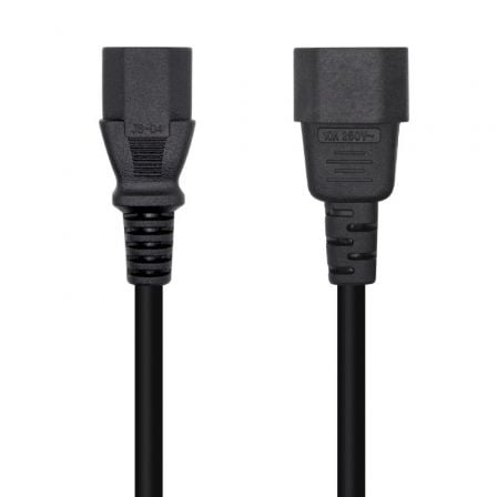 Cable Alimentación Aisens A132-0532/ IEC C13 Hembra - IEC C14 Macho/ 10m/ Preto