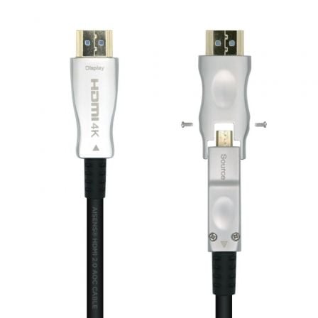 Cable HDMI 2.0 AOC 4K Desmontable Aisens A148-0510/ HDMI Macho / D Macho - HDMI Macho/ 15m/ Preto