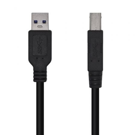 Cable USB 3.0 Impressora Aisens A105-0444/ USB Tipo-B Macho - USB Macho/ 5Gbps/ 2m/ Preto