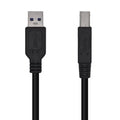 Cable USB 3.0 Impressora Aisens A105-0445/ USB Tipo-B Macho - USB Macho/ 5Gbps/ 3m/ Preto