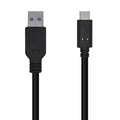 Cable USB 3.1 Tipo-C Aisens A107-0449/ USB Tipo-C Macho - USB Macho/ 50cm/ Preto