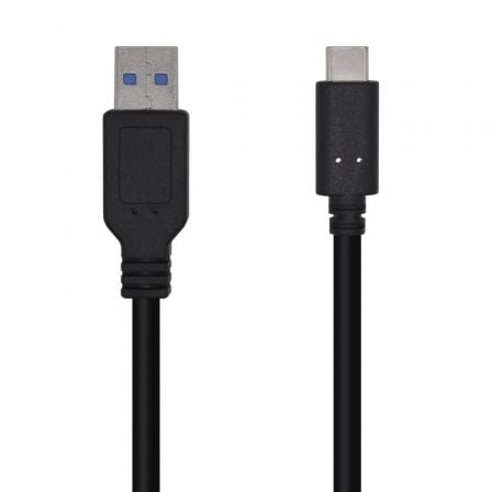 Cable USB 3.1 Tipo-C Aisens A107-0449/ USB Tipo-C Macho - USB Macho/ 50cm/ Preto