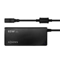 Carregador de Portátil Aisens ASLC-65WAUTO-BK/ 65W/ 1xUSB QC3.0/ Automático/ 9 Conectores/ Voltaje 18.5-20V