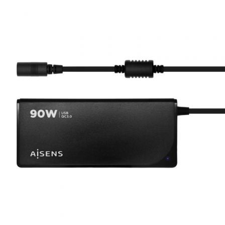 Carregador de Portátil Aisens ASLC-90WAUTO-BK/ 1xUSB/ 90W/ Automático/ 12 Conectores/ Voltaje 15-20V