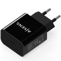 Carregador de Pared Aisens A110-0538/ 1xUSB Tipo-C PD3.0/ 20W/ Preto