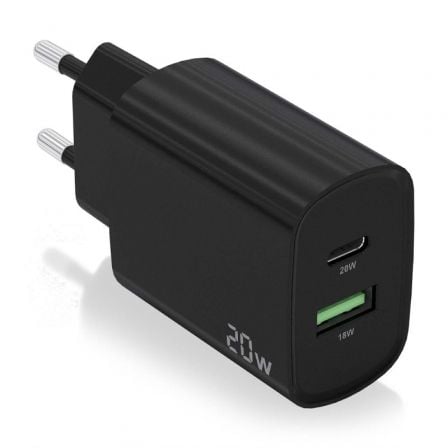 Carregador de Pared Aisens A110-0755/ 1xUSB Tipo-C/ 1xUSB/ 20W