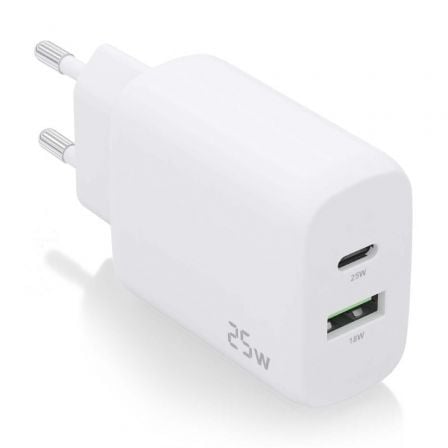 Carregador de Pared Aisens A110-0758/ 1xUSB Tipo-C/ 1xUSB/ 25W