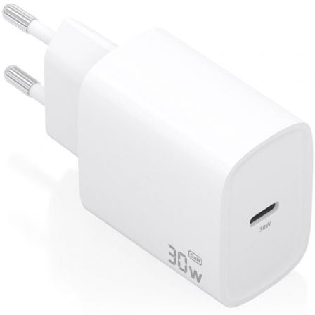 Carregador de Pared GaN Aisens A110-0950/ 1xUSB Tipo-C/ 30W/ Branco