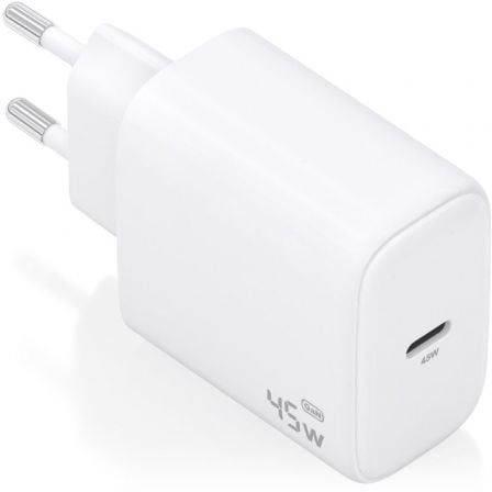 Carregador de Pared GaN Aisens A110-0969/ 1xUSB Tipo-C/ 45W/ Branco