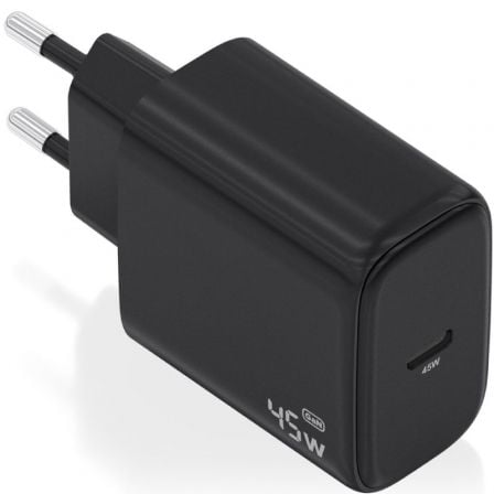 Carregador de Pared GaN Aisens A110-0970/ 1xUSB Tipo-C/ 45W/ Preto