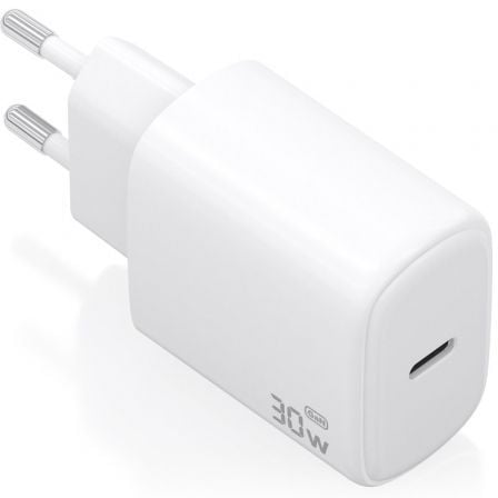 Carregador de Pared GaN Aisens A110-0975/ 1xUSB Tipo-C/ 30W/ Branco