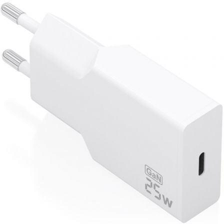 Carregador de Pared GaN Aisens A110-0999/ 1xUSB Tipo-C/ 25W/ Branco