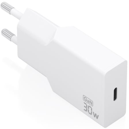 Carregador de Pared GaN Aisens A110-1001/ 1xUSB Tipo-C/ 30W/ Branco