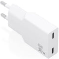 Carregador de Pared GaN Aisens A110-1003/ 2xUSB Tipo-C/ 30W/ Branco