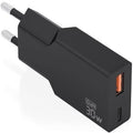Carregador de Pared GaN Aisens A110-1005/ 1xUSB Tipo-C/ 1xUSB/ 30W/ Preto