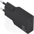 Carregador de Pared GaN Aisens A110-1006/ 2xUSB Tipo-C/ 30W/ Preto