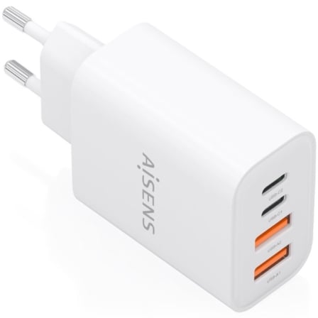 Carregador de Pared GaN Aisens A110-1027/ 2xUSB Tipo-C/ 2xUSB/ 32W/ Branco