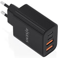 Carregador de Pared GaN Aisens A110-1028/ 2xUSB Tipo-C/ 2xUSB/ 32W/ Preto