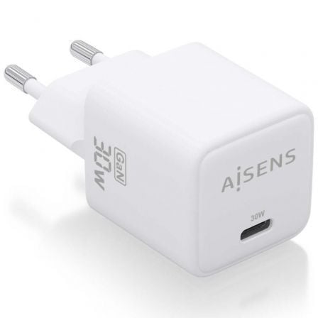 Carregador de Pared GaN Aisens ASCH-30W1P035-W/ 1xUSB Tipo-C/ 30W