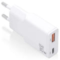 Carregador de Pared GaN Aisens ASCH-30W2P046-W/ 1xUSB Tipo-C/ 1xUSB/ 30W/ Branco