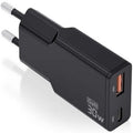 Carregador de Pared GaN Aisens ASCH-30W2P047-BK/ 1xUSB Tipo-C/ 1xUSB/ 30W/ Preto