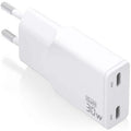 Carregador de Pared GaN Aisens ASCH-30W2P048-W/ 2xUSB Tipo-C/ 30W/ Branco