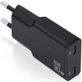 Carregador de Pared GaN Aisens ASCH-30W2P049-BK/ 2xUSB Tipo-C/ 30W/ Preto