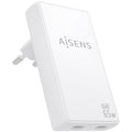 Carregador de Pared GaN Aisens ASCH-65W2P077-W/ 2xUSB Tipo-C/ 65W/ Branco