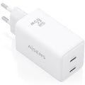 Carregador de Pared GaN Aisens ASCH-65W2P078-W/ 2xUSB Tipo-C/ 65W/ Branco