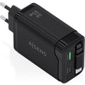 Carregador de Pared GaN Aisens ASCH-65W3P071-BK/ 1xUSB Tipo-C/ 1xUSB/ 65W/ Preto