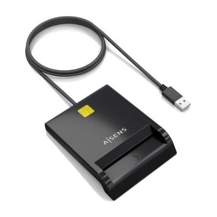 Lector de DNI y Tarjetas Aisens ASCR-SN06-BK/ USB 2.0/ Preto