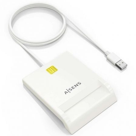 Lector de DNI y Tarjetas Aisens ASCR-SN07-W/ USB 2.0/ Branco