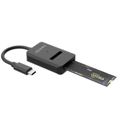 Dock USB Tipo-C para SSD M2 SATA/NVMe Aisens ASUC-M2D011-BK/ Preto