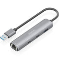 Hub USB Aisens ASUC-4P036-GR/ 2xUSB Tipo-C/ 1xUSB/ 1xRJ45/ Gris