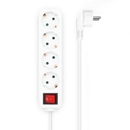 Regleta con Interruptor Aisens A154-0649/ 4 Tomas de Corriente/ Cable 1.4m/ Branco