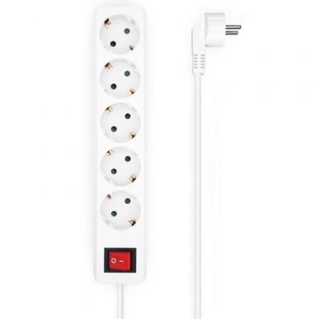 Regleta con Interruptor Aisens A154-0651/ 5 Tomas de Corriente/ Cable 1.4m/ Branco