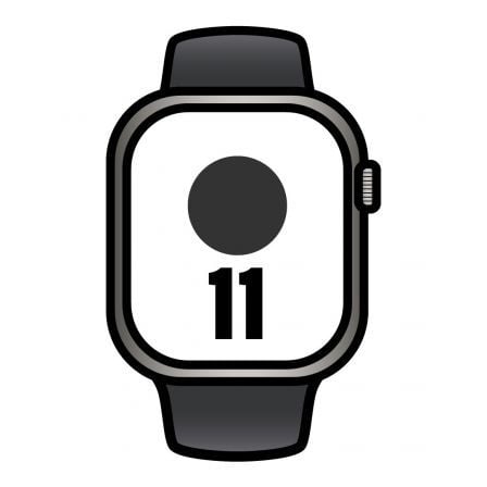 Apple Watch Series 11/ GPS/ Cellular/ 42mm/ Titanio Natural/ Correa Deportiva Preta (M/L)