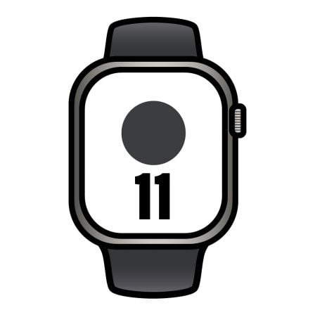 Apple Watch Series 11/ GPS/ Cellular/ 42mm/ Titanio Preto/ Pizarra Correa Deportiva Preto (S/M)