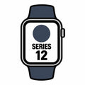 Apple Watch Series 12/ GPS/ 46mm/ Gris Espacial/ Correa Deportiva Azul Marino (M/L)