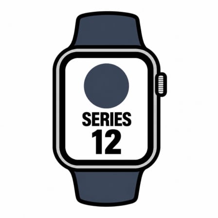 Apple Watch Series 12/ GPS/ 46mm/ Gris Espacial/ Correa Deportiva Azul Marino (M/L)